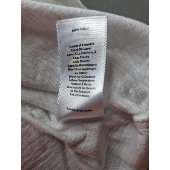 Talbots Womens TShirt SP White Short Sleeve Drawstring Neck Cotton Minimalist - Picture 6 of 8